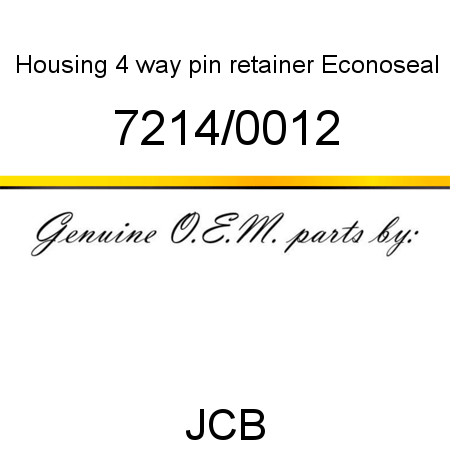 Housing, 4 way pin retainer, Econoseal 7214/0012