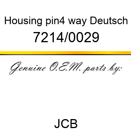 Housing, pin,4 way, Deutsch 7214/0029