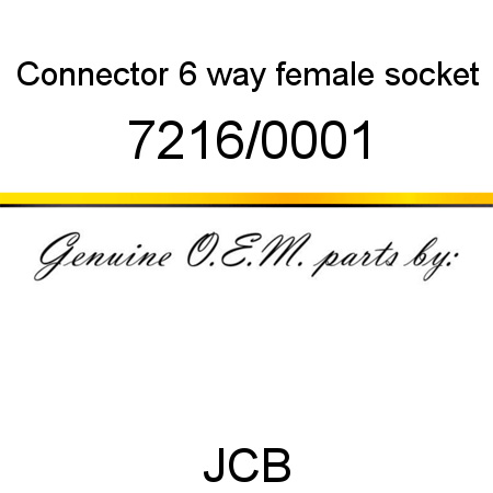 Connector, 6 way female socket 7216/0001