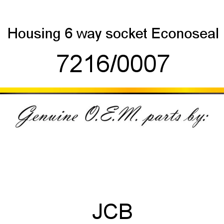 Housing, 6 way socket, Econoseal 7216/0007