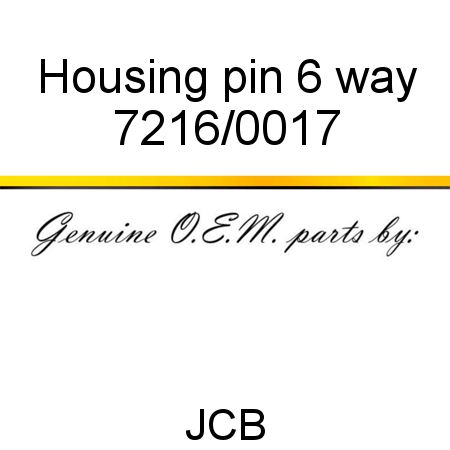 Housing, pin, 6 way 7216/0017
