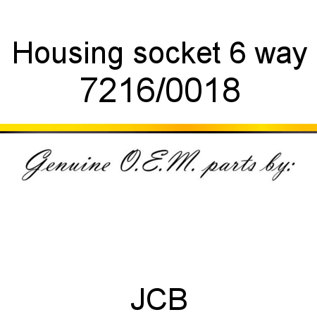 Housing, socket, 6 way 7216/0018