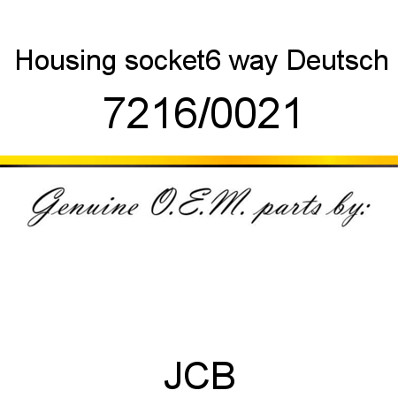 Housing, socket,6 way, Deutsch 7216/0021