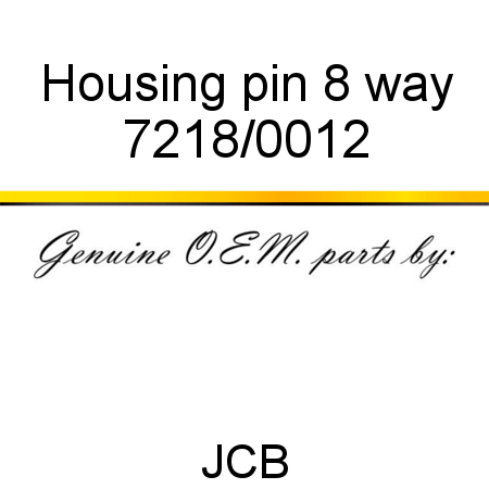 Housing, pin, 8 way 7218/0012