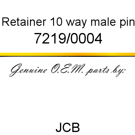 Retainer, 10 way male pin 7219/0004