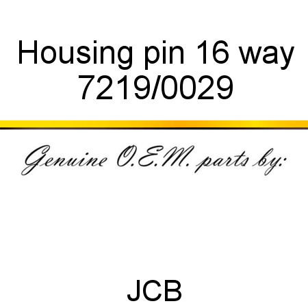 Housing, pin, 16 way 7219/0029