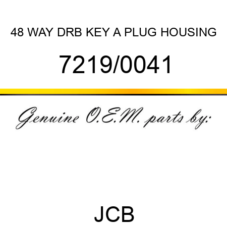 48 WAY DRB KEY A PLUG HOUSING 7219/0041