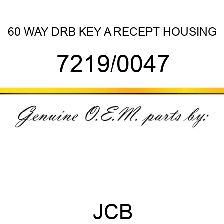 60 WAY DRB KEY A RECEPT HOUSING 7219/0047