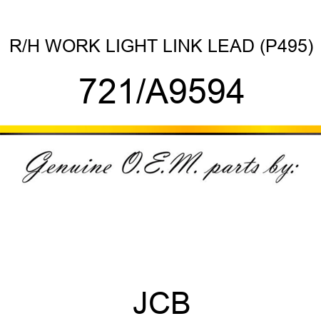 R/H WORK LIGHT LINK LEAD (P495) 721/A9594