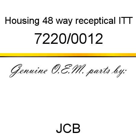 Housing, 48 way receptical, ITT 7220/0012