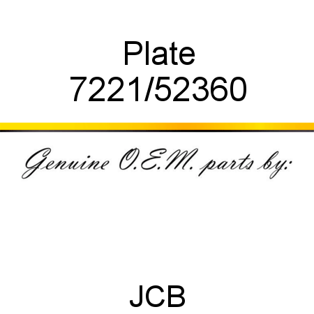Plate 7221/52360