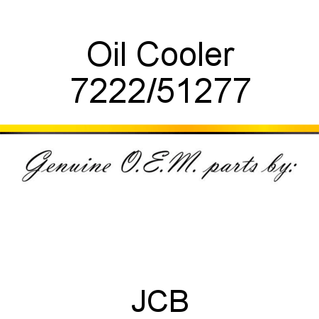 Oil Cooler 7222/51277