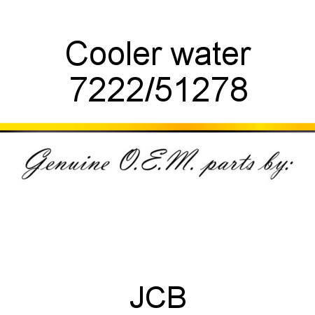 Cooler, water 7222/51278