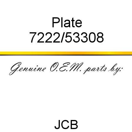 Plate 7222/53308