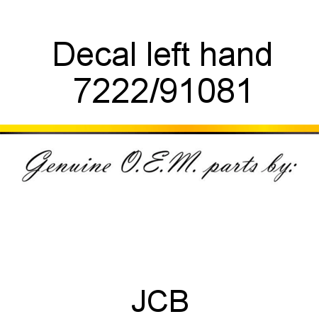 Decal, left hand 7222/91081