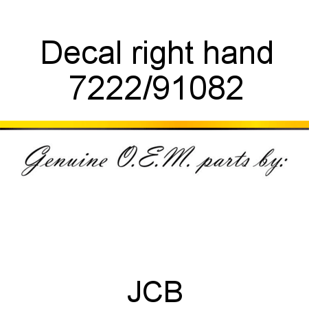 Decal, right hand 7222/91082