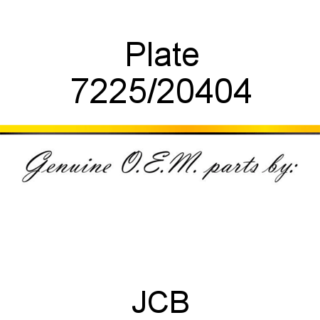 Plate 7225/20404