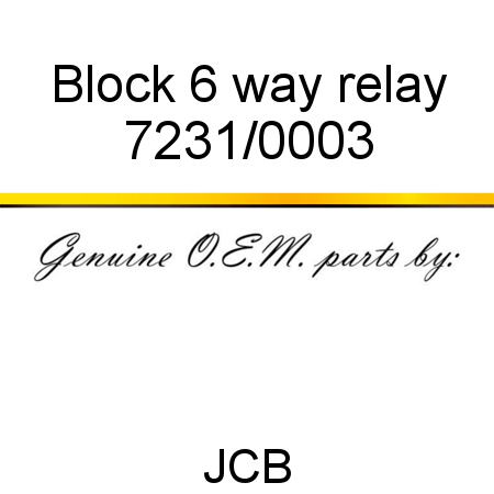 Block, 6 way relay 7231/0003