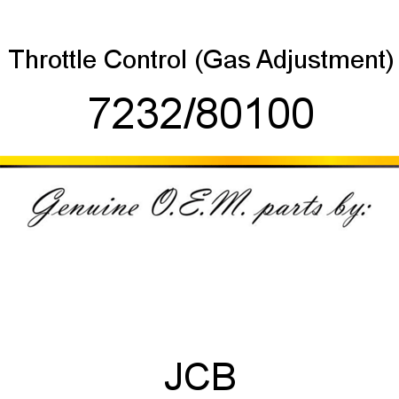 Throttle, Control, (Gas Adjustment) 7232/80100