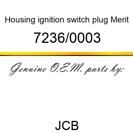 Housing, ignition switch plug, Merit 7236/0003