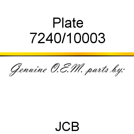 Plate 7240/10003