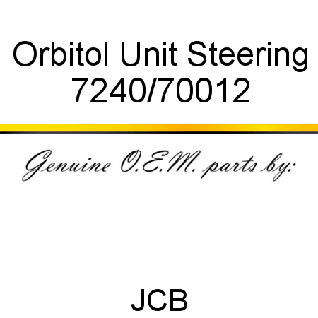 Orbitol Unit, Steering 7240/70012
