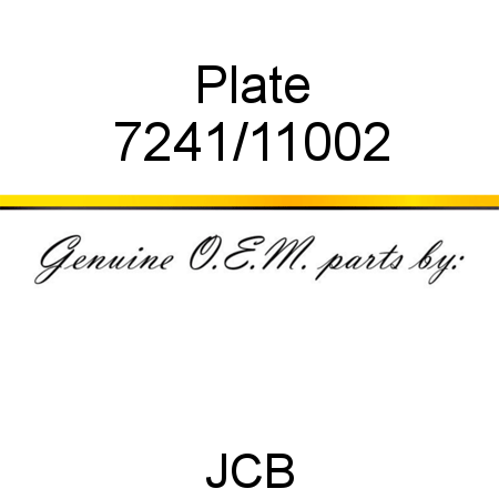 Plate 7241/11002