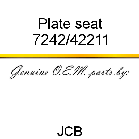 Plate, seat 7242/42211