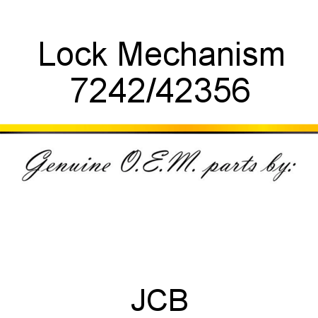 Lock, Mechanism 7242/42356