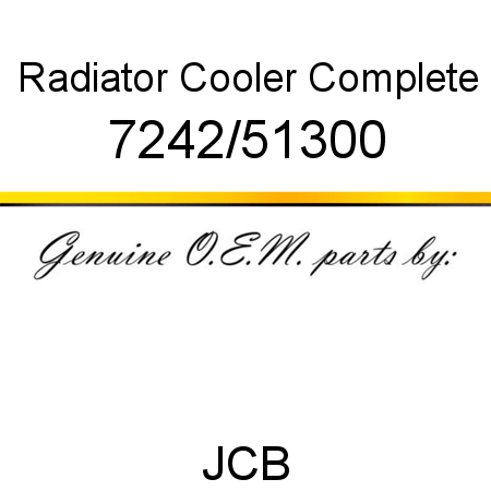 Radiator, Cooler, Complete 7242/51300
