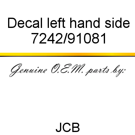 Decal, left hand side 7242/91081