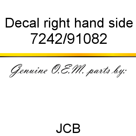 Decal, right hand side 7242/91082