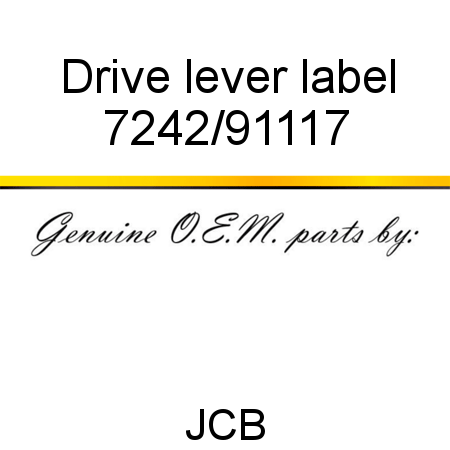 Drive lever label 7242/91117