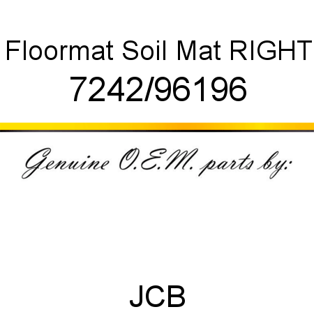 Floormat, Soil Mat RIGHT 7242/96196