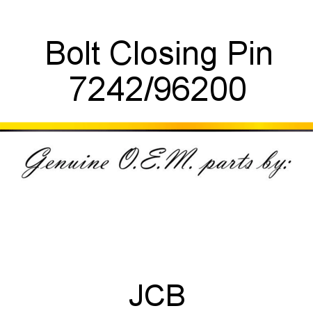 Bolt, Closing Pin 7242/96200