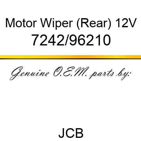 Motor, Wiper (Rear), 12V 7242/96210