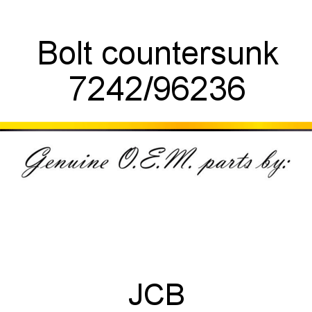 Bolt, countersunk 7242/96236