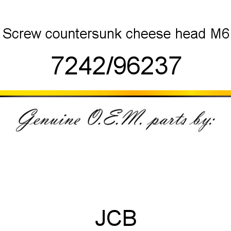 Screw, countersunk, cheese head M6 7242/96237