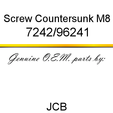 Screw, Countersunk M8 7242/96241