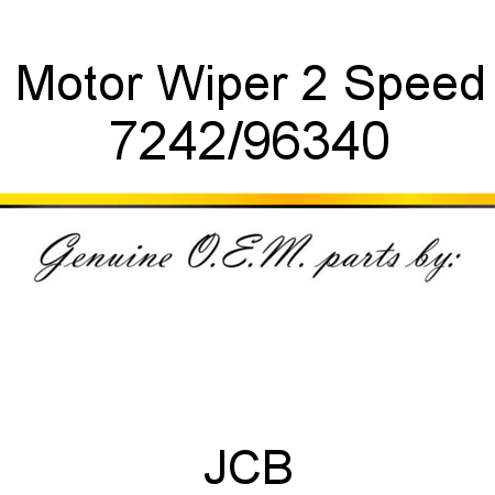 Motor, Wiper, 2 Speed 7242/96340