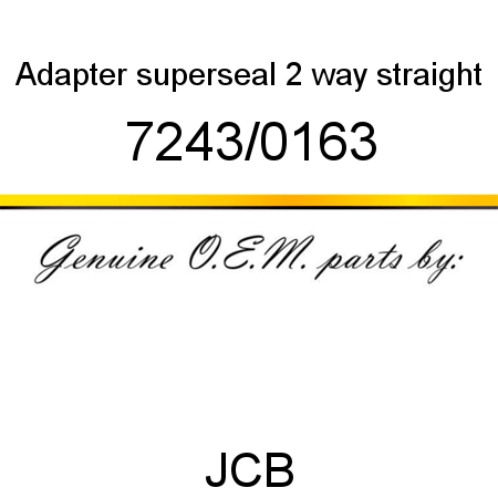 Adapter, superseal 2 way, straight 7243/0163