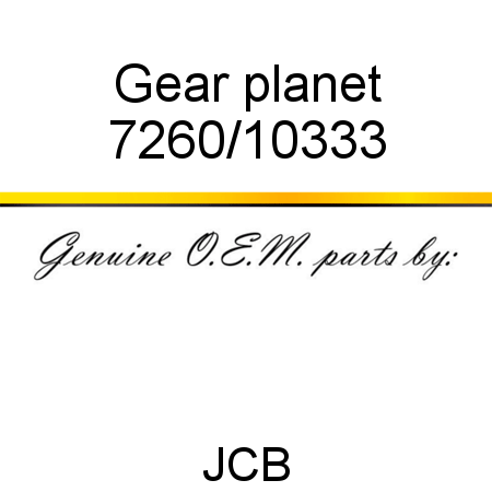 Gear, planet 7260/10333