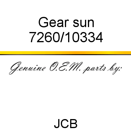 Gear, sun 7260/10334
