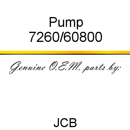 Pump 7260/60800