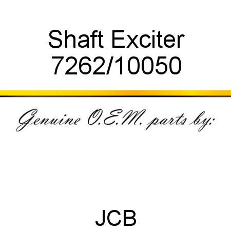 Shaft, Exciter 7262/10050