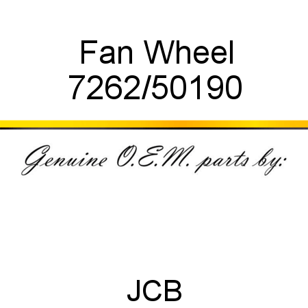 Fan Wheel 7262/50190