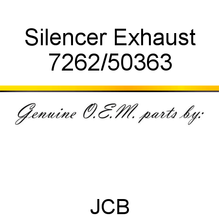 Silencer, Exhaust 7262/50363