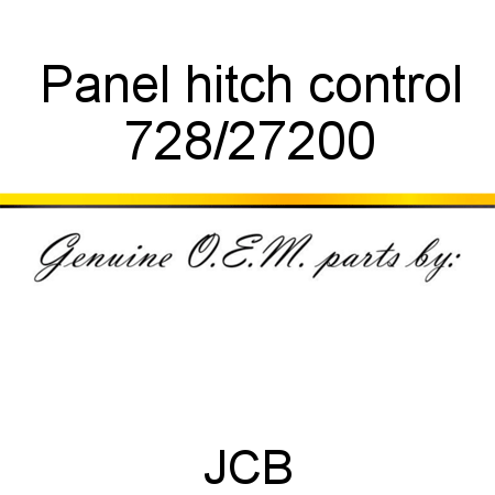 Panel, hitch control 728/27200
