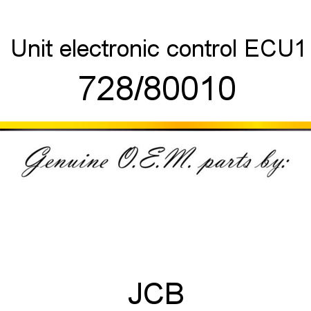 Unit, electronic control, ECU1 728/80010