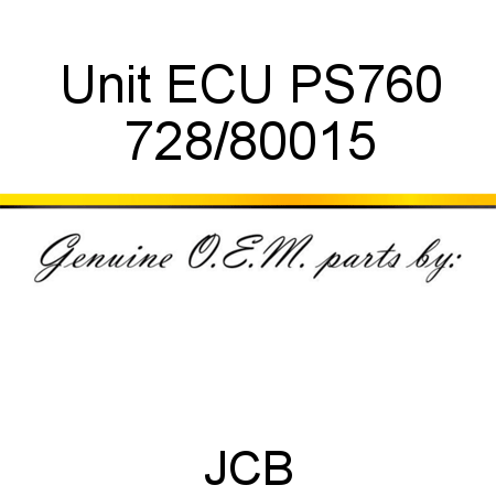 Unit, ECU PS760 728/80015